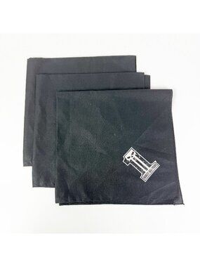 Harley-Davidson Dark Custom Logo Black Bandana Napkin 2004 Cotton 22x22 set of 3